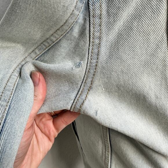 Upcycled Graphic Wild Fable Denim Trucker Jacket Soft Grunge White Wash Sz: L - Picture 7 of 9